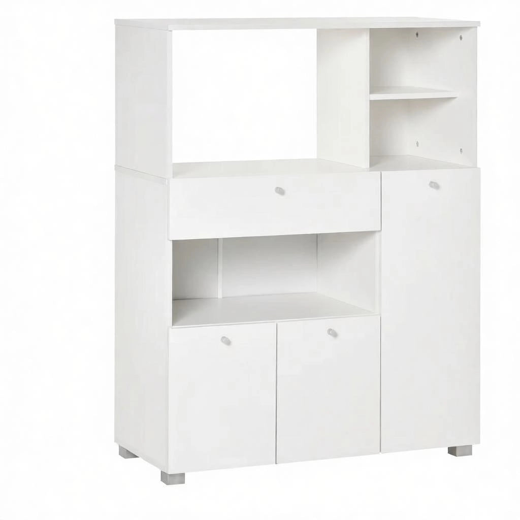 Mobile contenitore da cucina con 2 ante; 4 nicchie; cassetto estraibile; per cucina e soggiorno; 90 × 40 × 120 cm