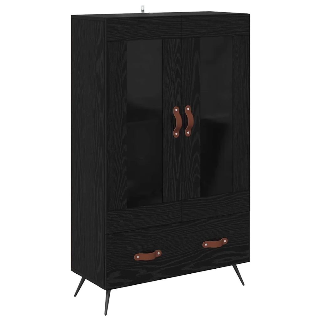 Credenza | Madia | Buffet da pranzo | Armadio da pranzo con cassetto Rovere Nero 69,5 x 31 x 115 cm