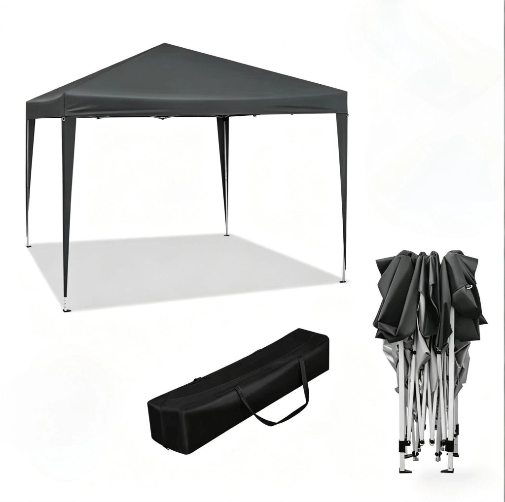 Gazebo pieghevole 3x3 m antracite con borsa da trasporto