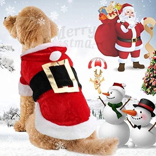 Abbigliamento per cani da Natale con cappuccio in cotone per Chihuahua, Yorkshire e Poedel