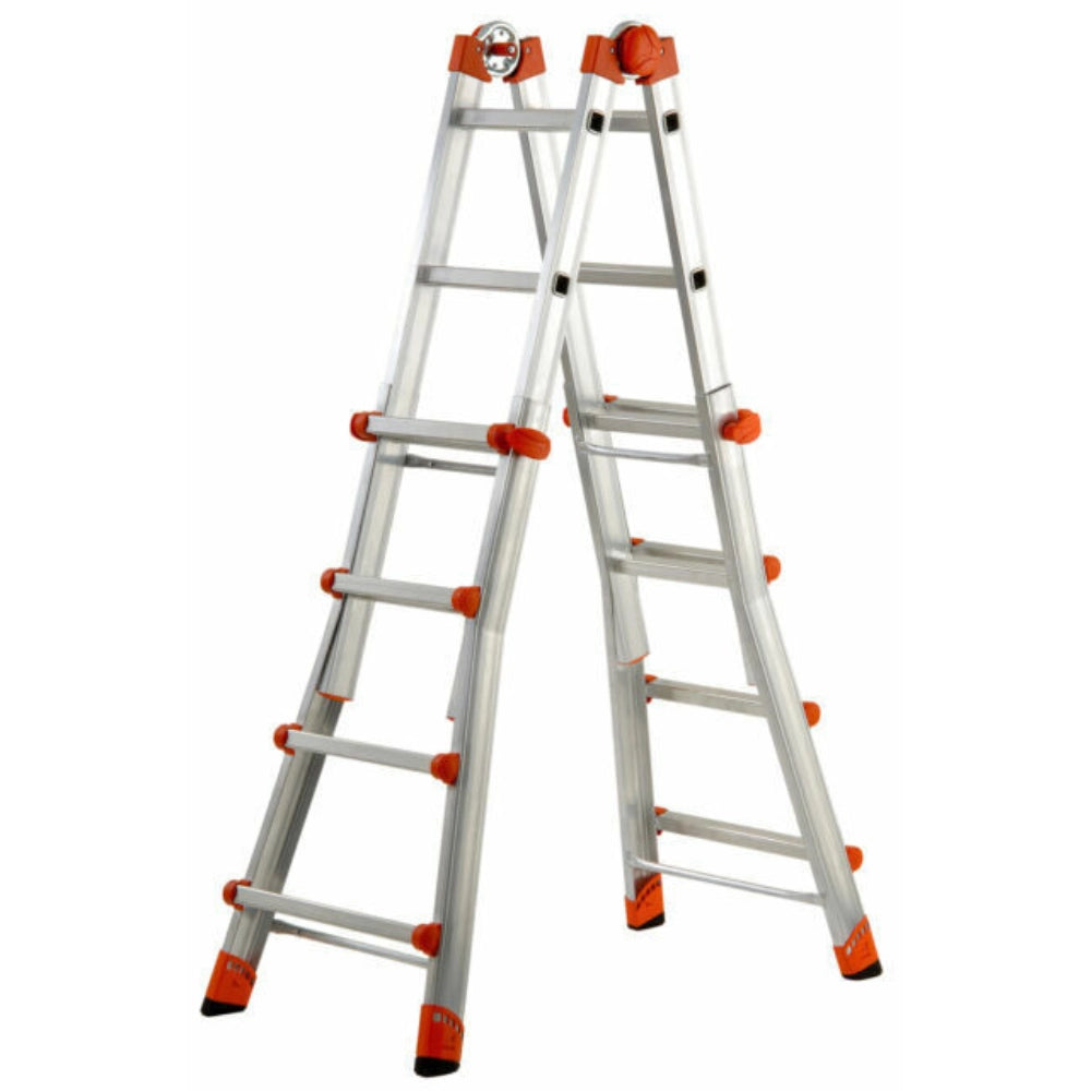 Scala multifunzione telescopica 4 + 4 in alluminio en131-4 d.lgs. 81/08
