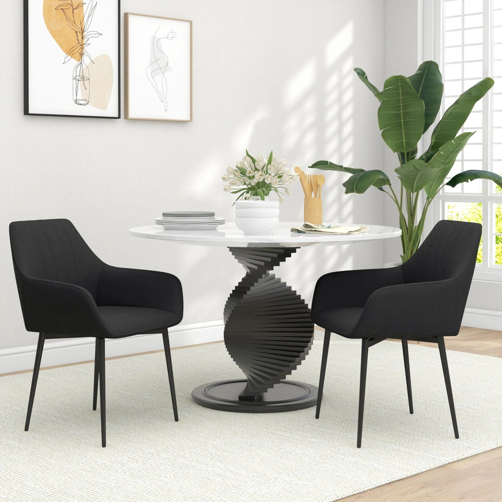 Sedia da Pranzo Scandinava ¨C Zephmum ¨C 2 Pezzi Struttura Metallo Nero