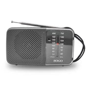 Radio portatile AM/FM tascabile con altoparlante integrato, antenna telescopica, 300mW, jack auricolari 3.5mm - SOGO