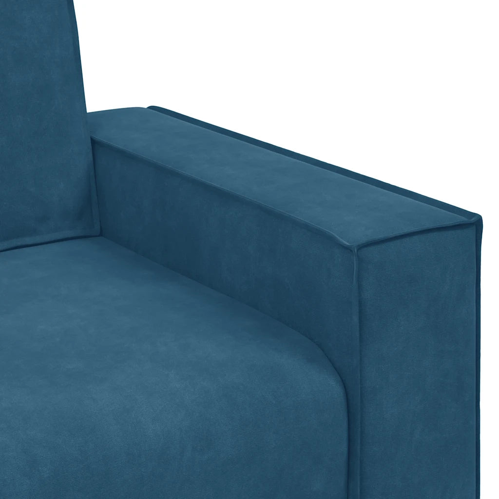 Set di Divani 3 pz con Cuscini Blu in Velluto 3324627