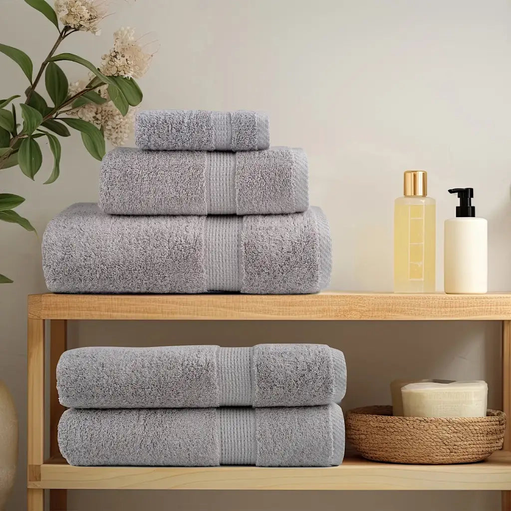 vidaXL Set ASciugamani SOLUND 12 pz Grigio 600 gsm