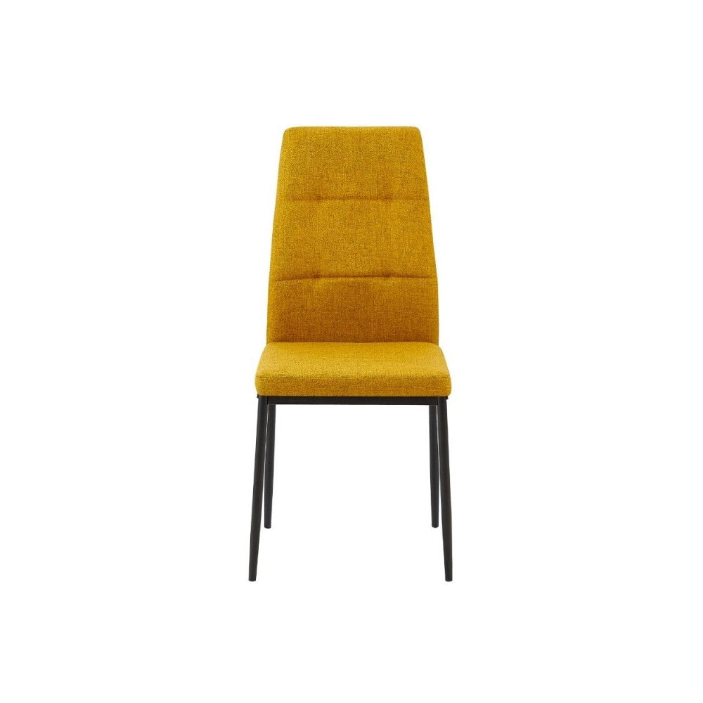 Set 4 Sedie da pranzo tessuto senape Adara 63.5x44x89h