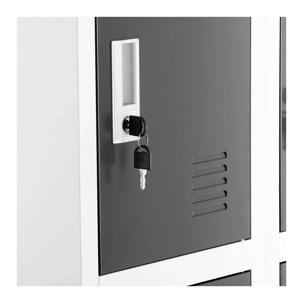 Armadio 12 scomparti 187 cm grigio 14_0005988