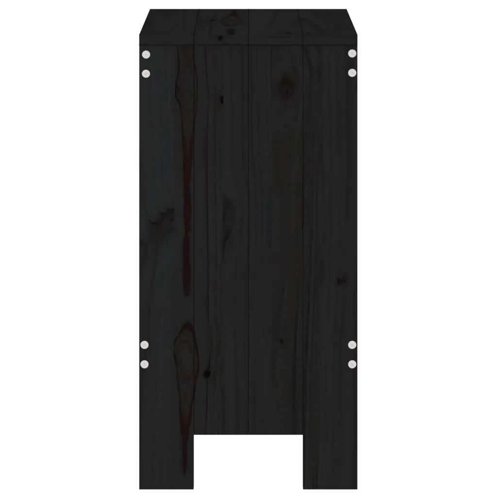 Sgabelli da Bar 2pz Neri 40x36x75 cm in Legno Massello di Pino 825349