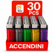 Akitaink Set 30 Accendini Gas Plastica Colorati a Pietrina