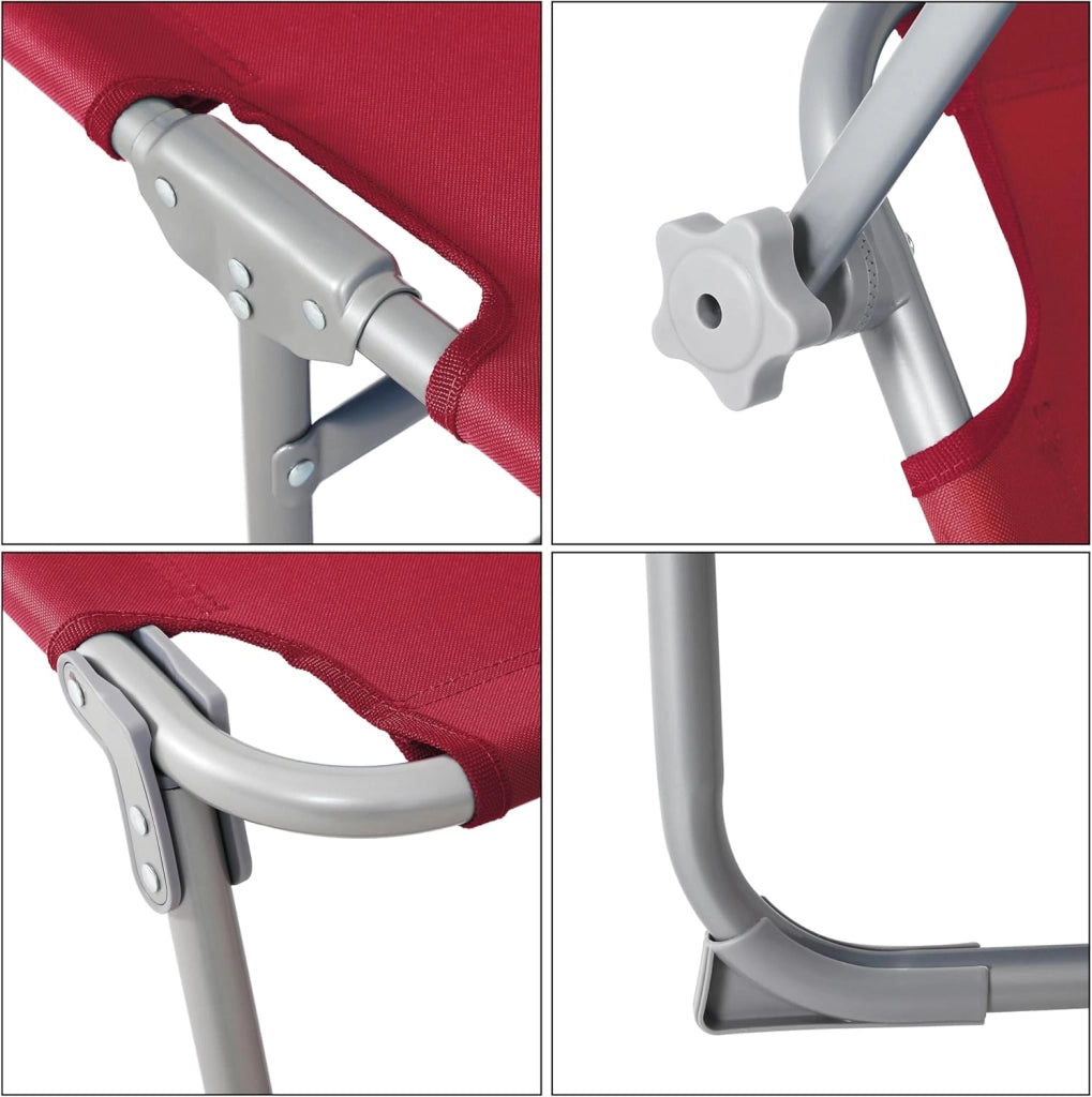 ® 2x Lettino Prendisole Pieghevole 195x60x30cm Acciaio Resistente Carico Max 150kg Tettuccio Parasole Sdraio da Giardino