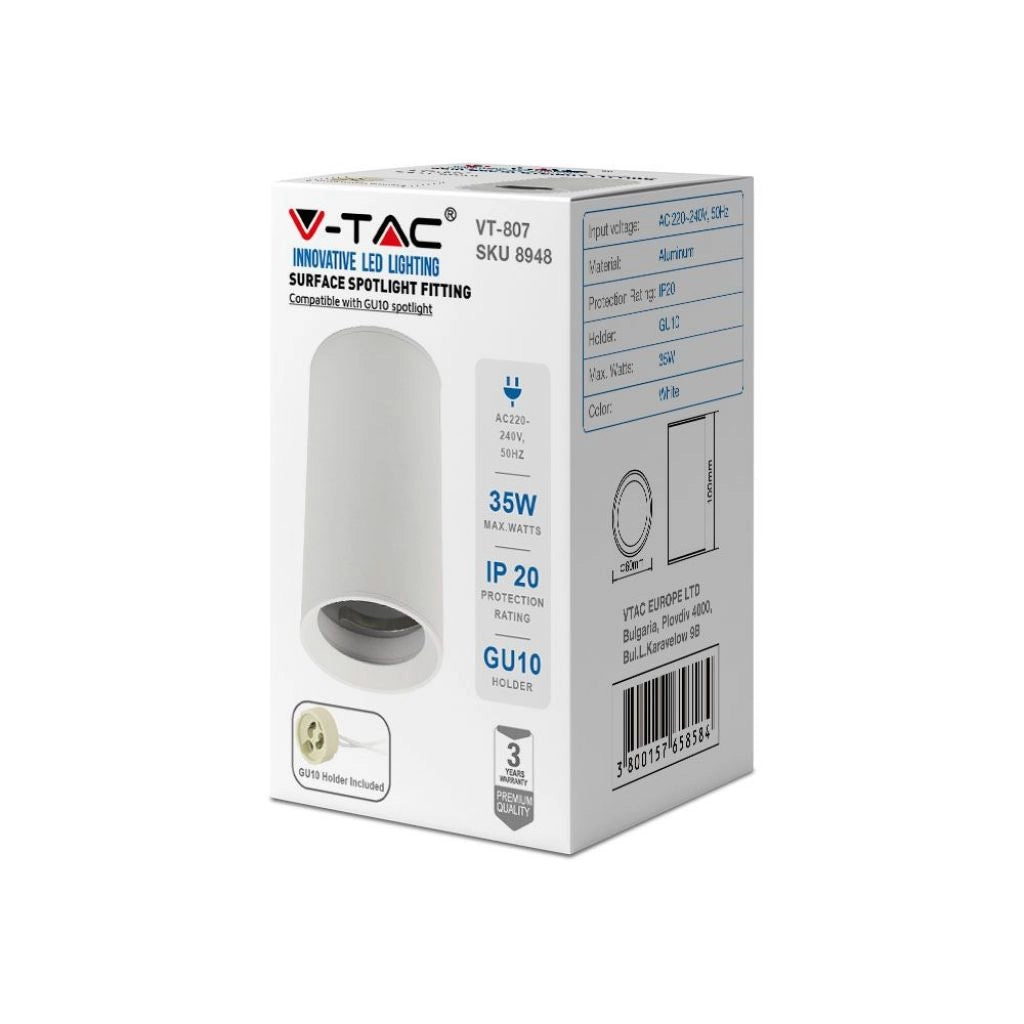 White montato su superficie GU10 (H: 1000mm)
