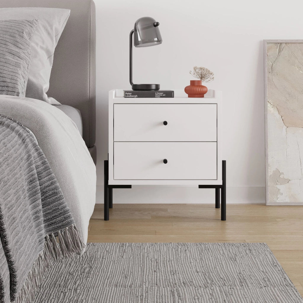 Comodino in legno "Malta" - 45 x 35 x 52 cm - Bianco