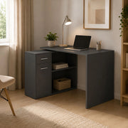 Linaza, Scrivania Angolare, 120x92x74h cm Nero Antracite