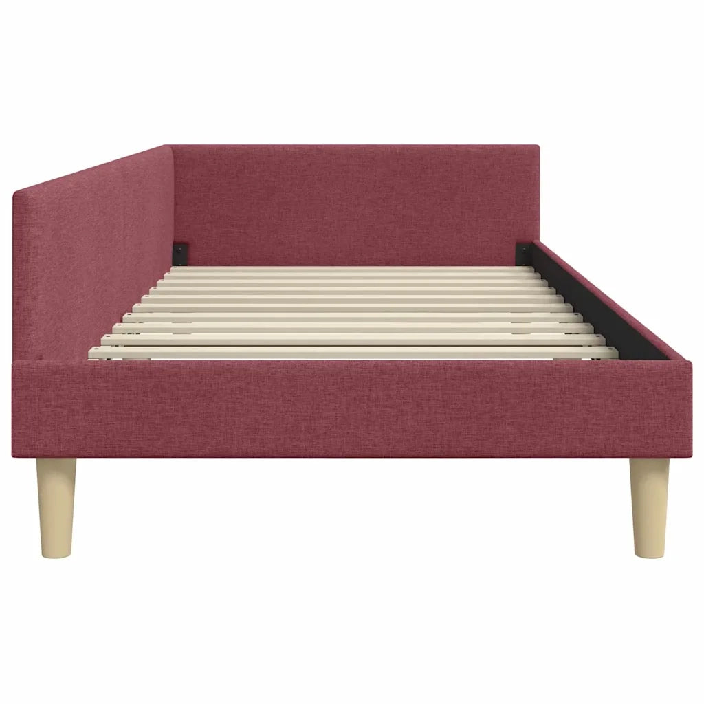 Cornice del letto ad angolo Rosso Vino 100 x 200 cm Tessuto 42016128