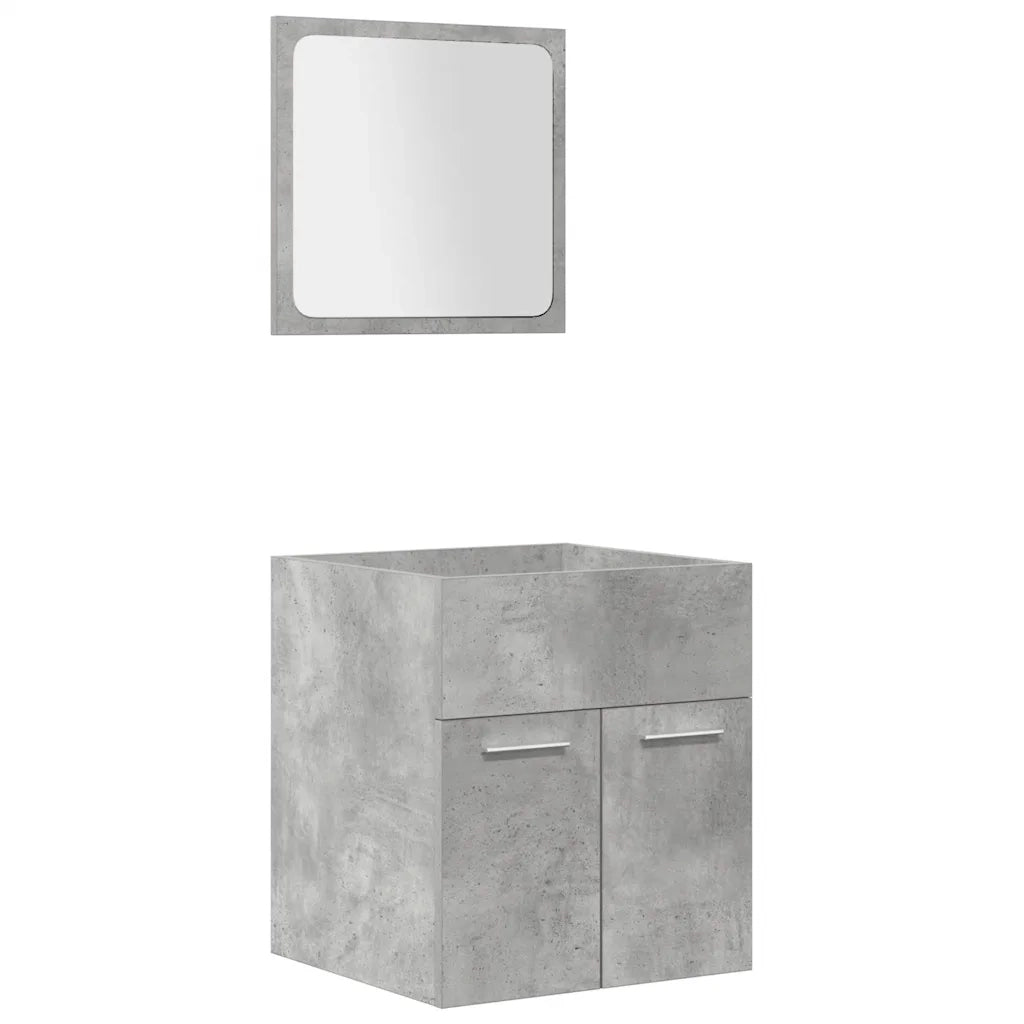 Set Mobili da Bagno 4 pz Grigio Cemento in Legno Multistrato 3324898