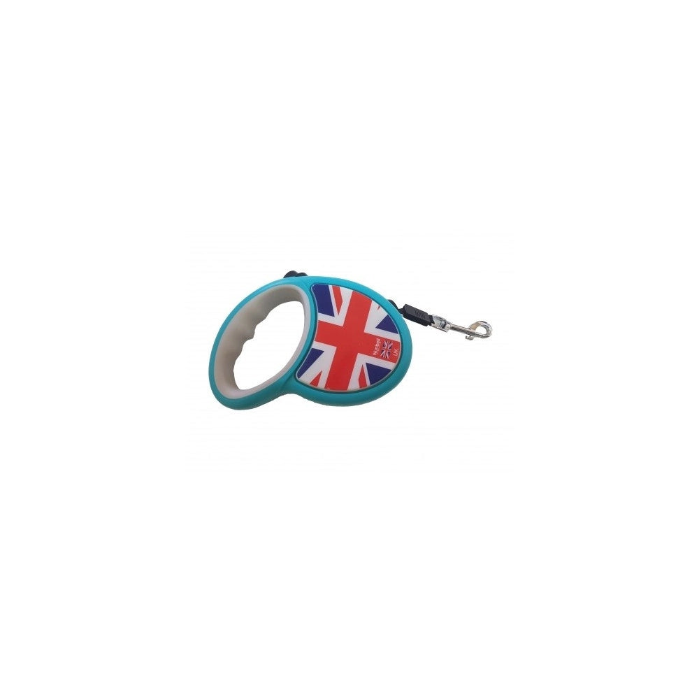 Trade Shop - Guinzaglio Inghilterra Flexi Retrattile 3mt Avvolgibile Estensibile Cane 15kg -