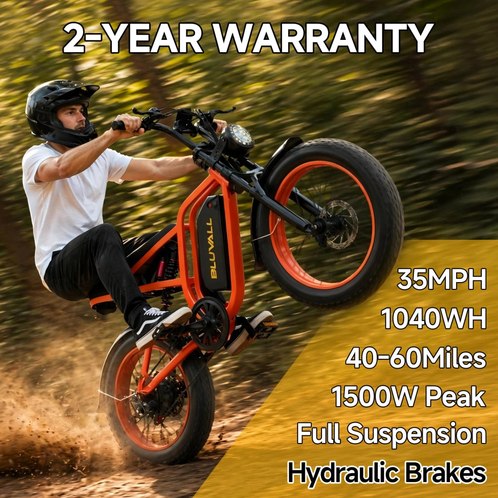 Bici Elettrica 20" Fat Bike 250W (Picco 1500W), Batteria 52V 20Ah Rimovibile con Serratura, Freni Idraulici + Doppia Sospensione Idraulica, Shimano 7 Marce, Bici per Citt¨¤ e Fuoristrada Portata 150kg