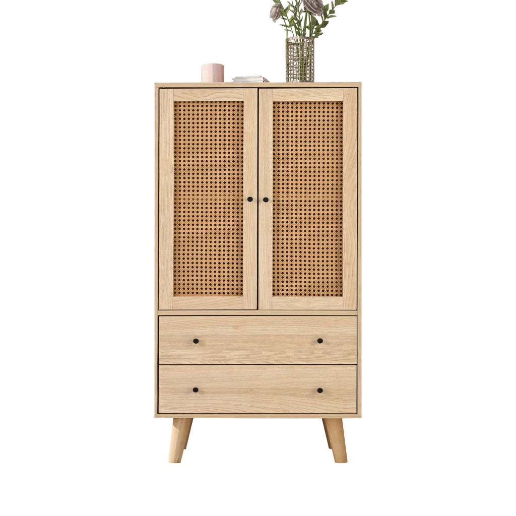 Sideboard moderno 60 cm in rovere con 2 ante e 2 cassetti