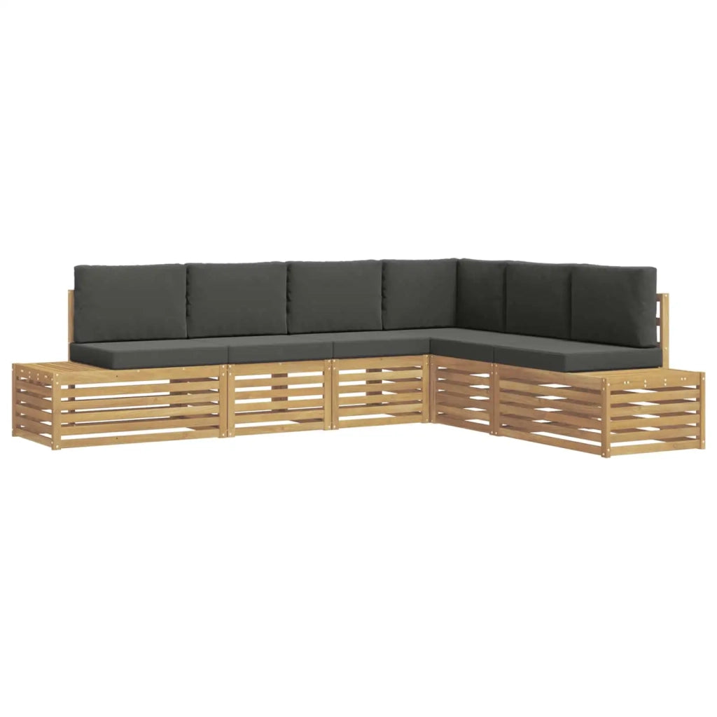 Set di divani da esterno con cuscino 6 Pezzo Bianco e Antracite 3392477