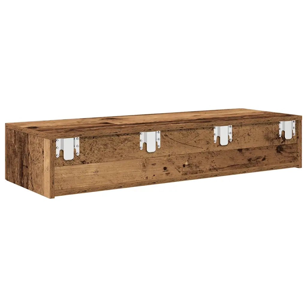 Scaffale a Parete con Cassetti Antico 100x36x19cm in Truciolato 859993