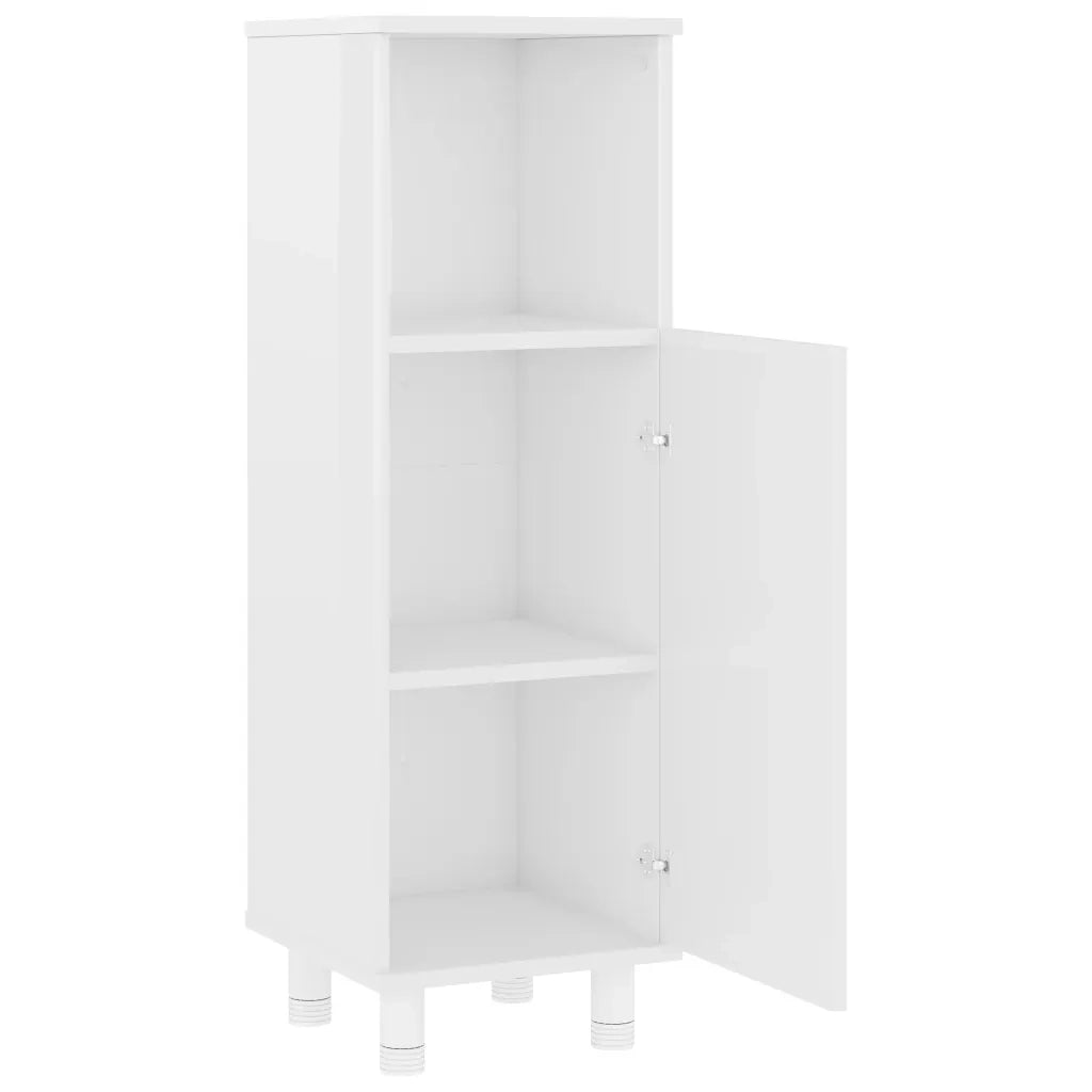 Mobile da Bagno Bianco Lucido 30x30x95 cm in Legno Multistrato 802621