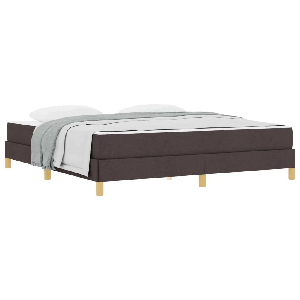 Letto a molle con materasso Marrone Scuro 180 x 200 cm Tessuto