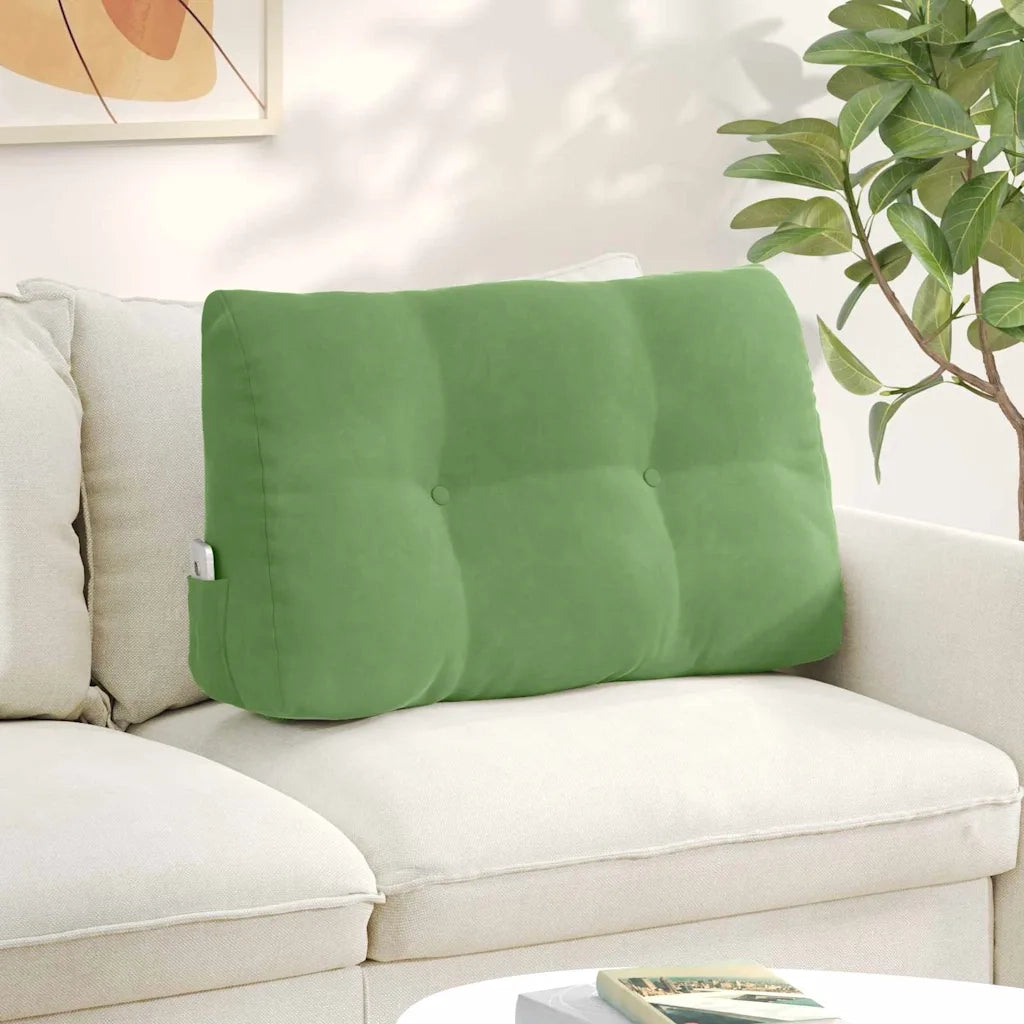 Cuscino per Schiena | Cuscino dorsale Verde chiaro 80 x 24 x 50 cm Velluto