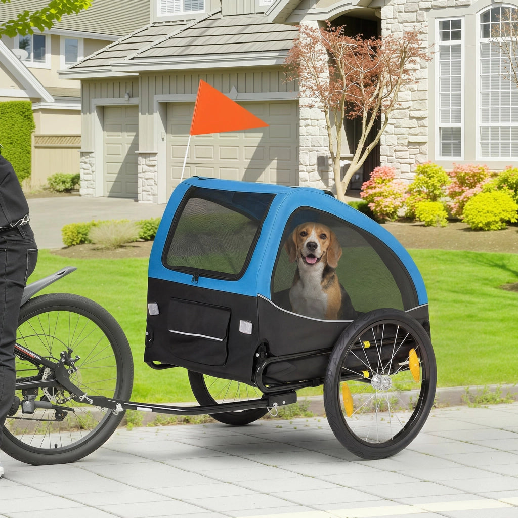 Carrello Trasporto Cani Pieghevole ¨C zephmum ¨C Blu 138x70x89 cm