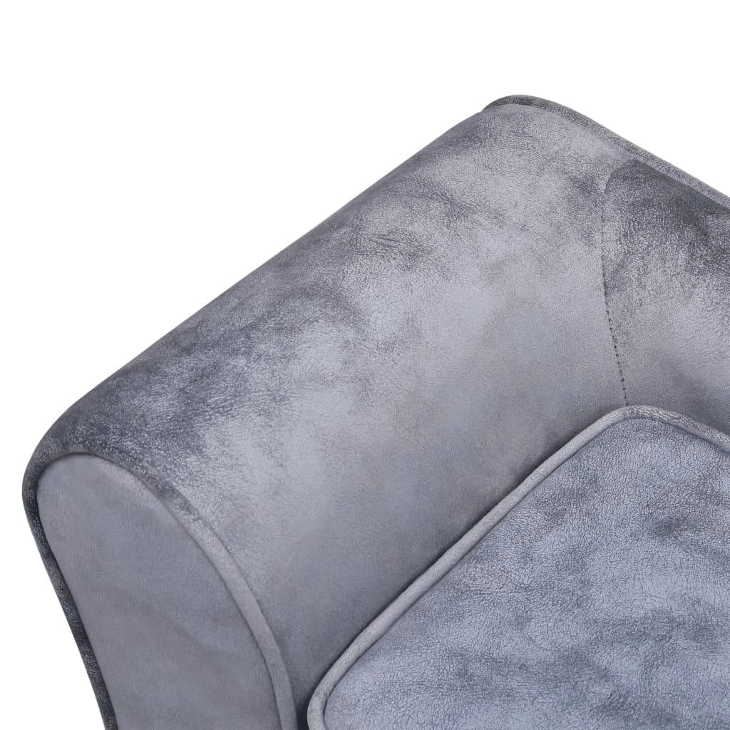Divano per cani 57 cm grigio peluche 02_0000143
