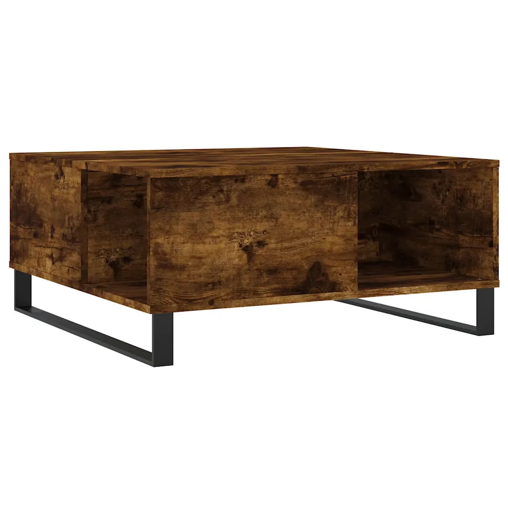Tavolino da Salotto Rovere Fumo 80x80x36,5 cm Legno Multistratocod mxl 128861