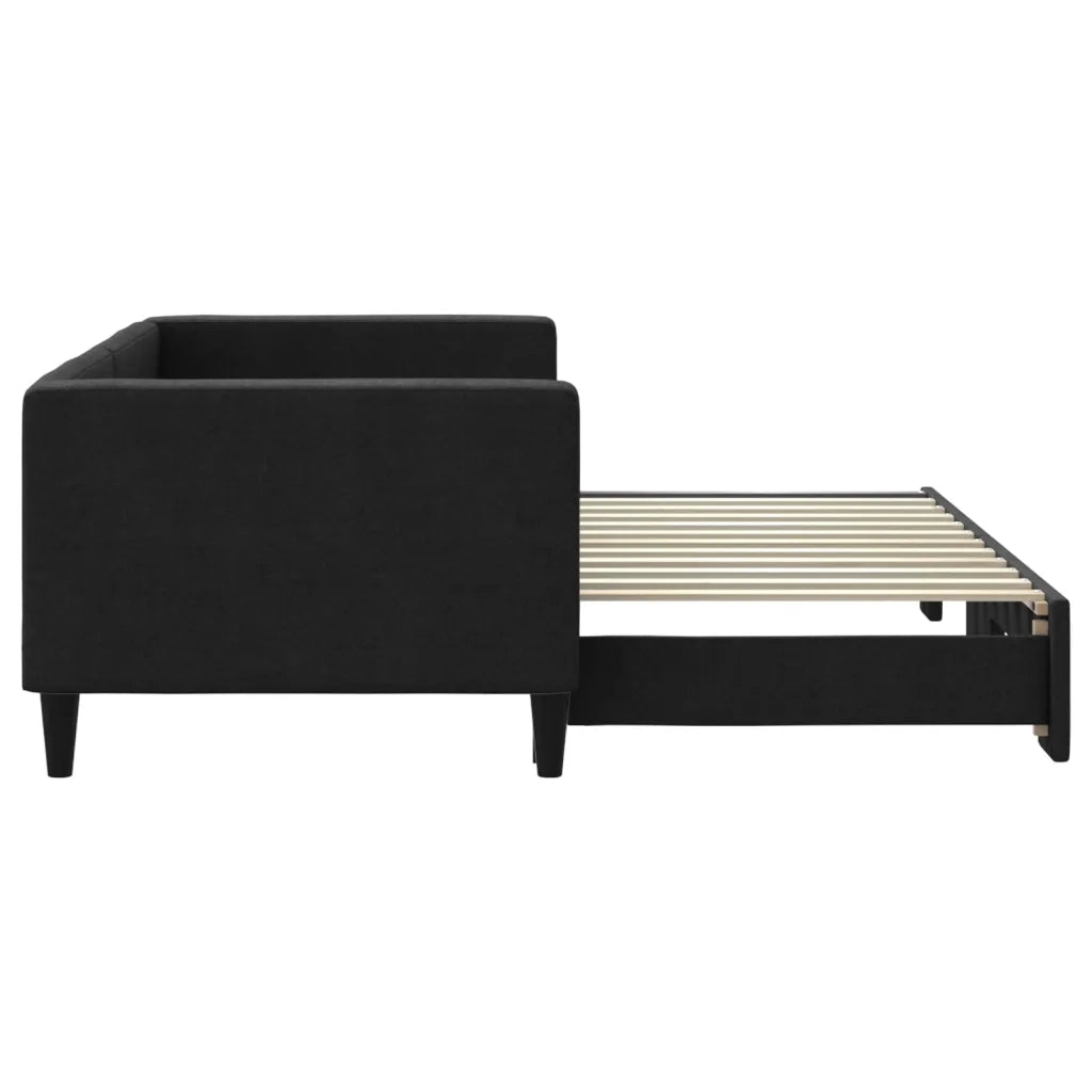 Divano Letto con Letto Estraibile Nero 80x200 Tessuto 3196575