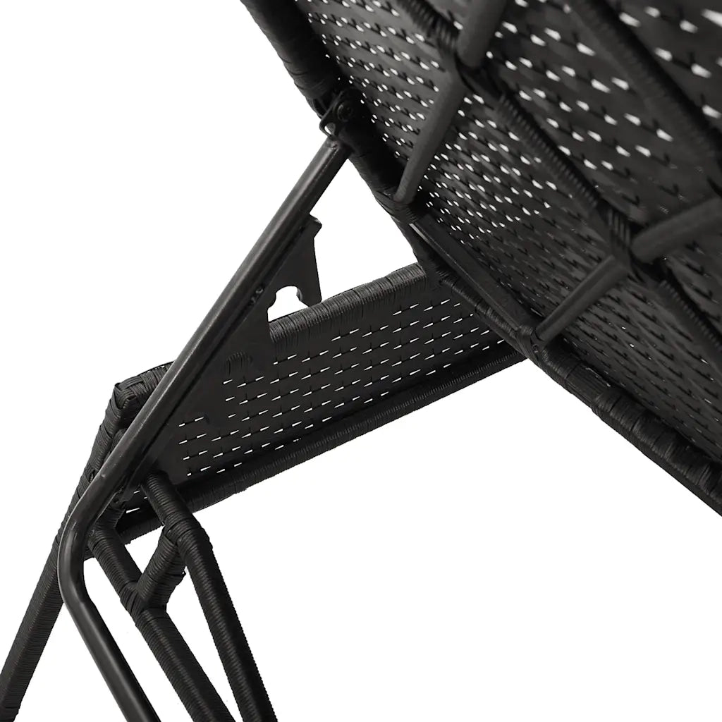 Lettino prendisole con Cuscino in Polyrattan Nero 4002709