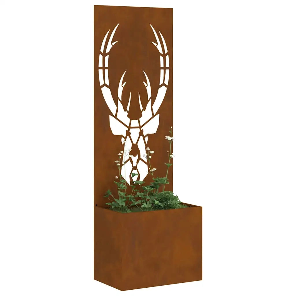 vidaXL Vaso da Giardino con Pannello Decorativo Ruggine 50 x 140 cm