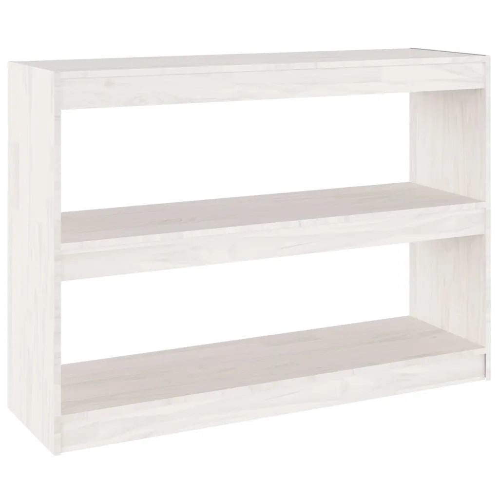 Libreria/Divisorio Bianco 100x30x71,5 cm Legno Massello di Pino 808209