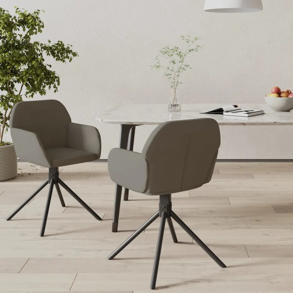 Sedie da Pranzo Girevoli 2 pz Grigio Scuro in Velluto 344741