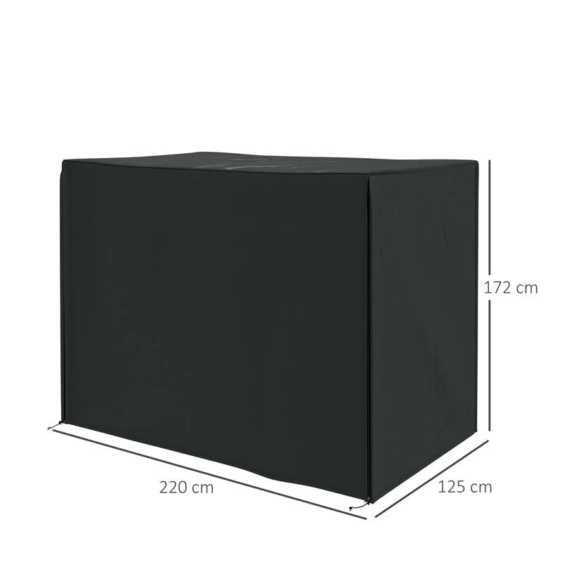 COPERTURA PER DONDOLO DA GIARDINO 3 POSTI IMPERMEABILE E ANTI UV 220X125X172 CM NERO