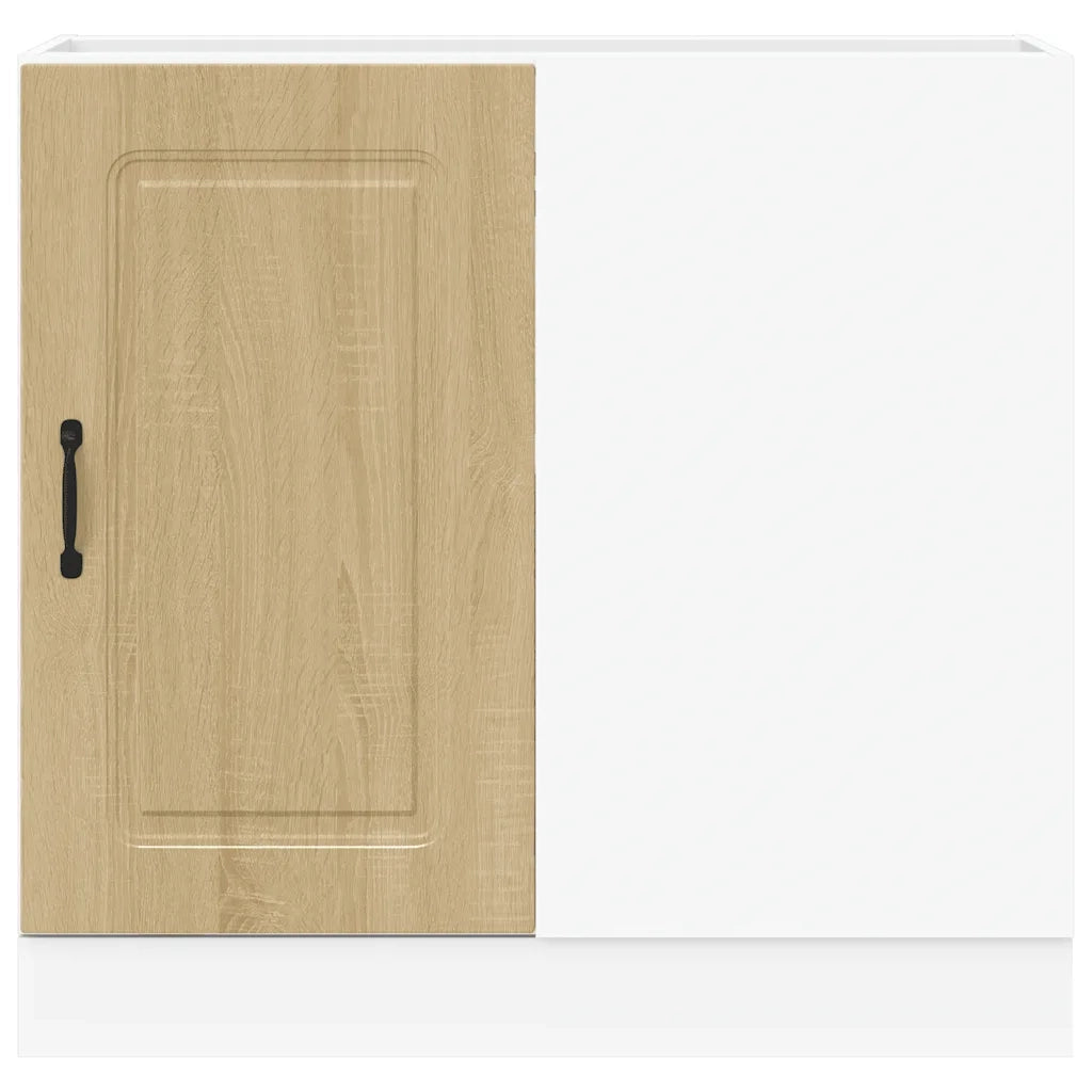 Mobile da cucina Kalmar con ampio spazio contenitivo 86 x 46 x 81,5 cm piedini regolabili stile contemporaneo legno ingegnerizzato di rovere Sonoma 02_0050515