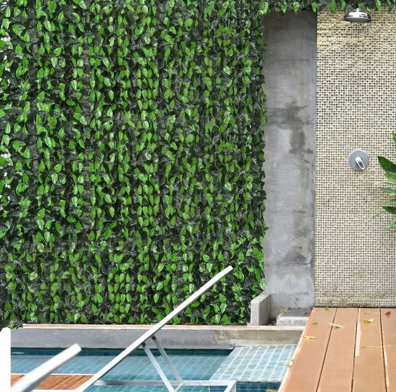 Siepe artificiale frangivista 300x100 cm in plastica verde scuro da giardino