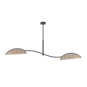 Lampada a sospensione Lotus in acciaio e velluto