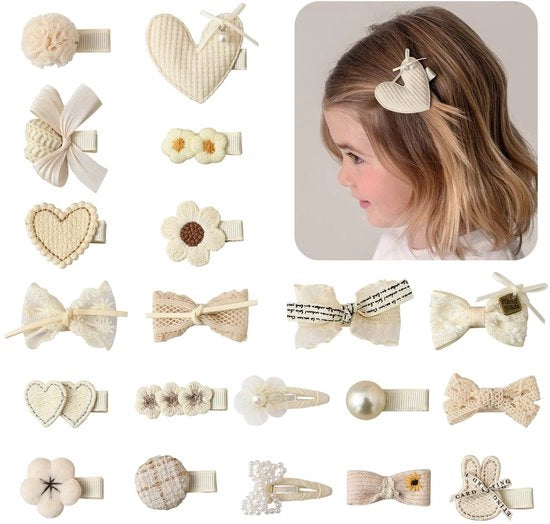 Set di Clip per Capelli a 6 cm - Clip per Capelli Totalmente Coprenti - Clip per Capelli per Bambine - Clip per Capelli per Bambini - Set da 20 Unità - Clip per Capelli