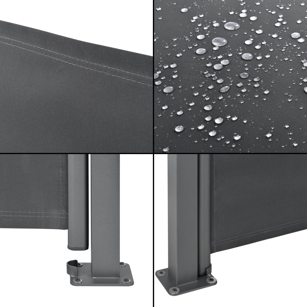 Paravento Doppio Estraibile Alcazaba per Esterni 160 x 300 x 300 cm Grigio pro.tec