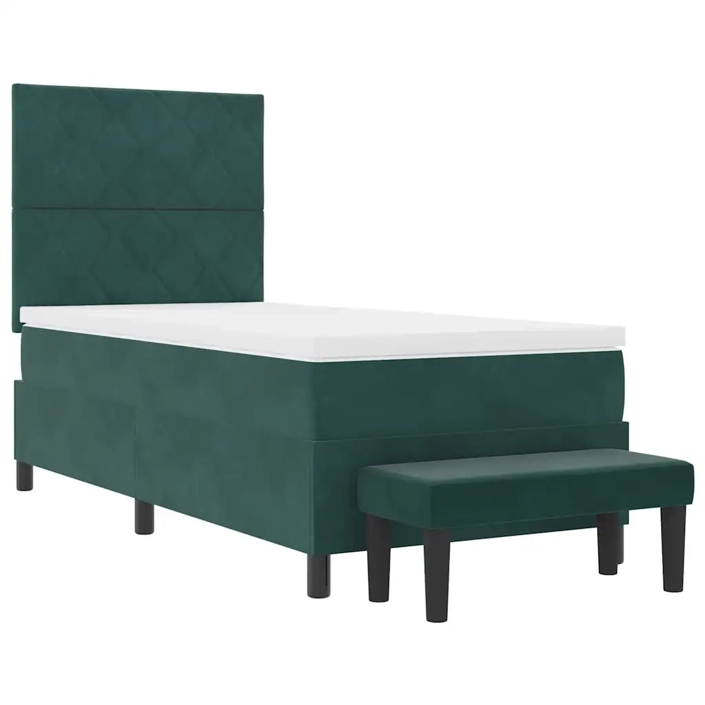 Letto a molle con testiera Verde Scuro 190 x 90 cm Velluto 3344549