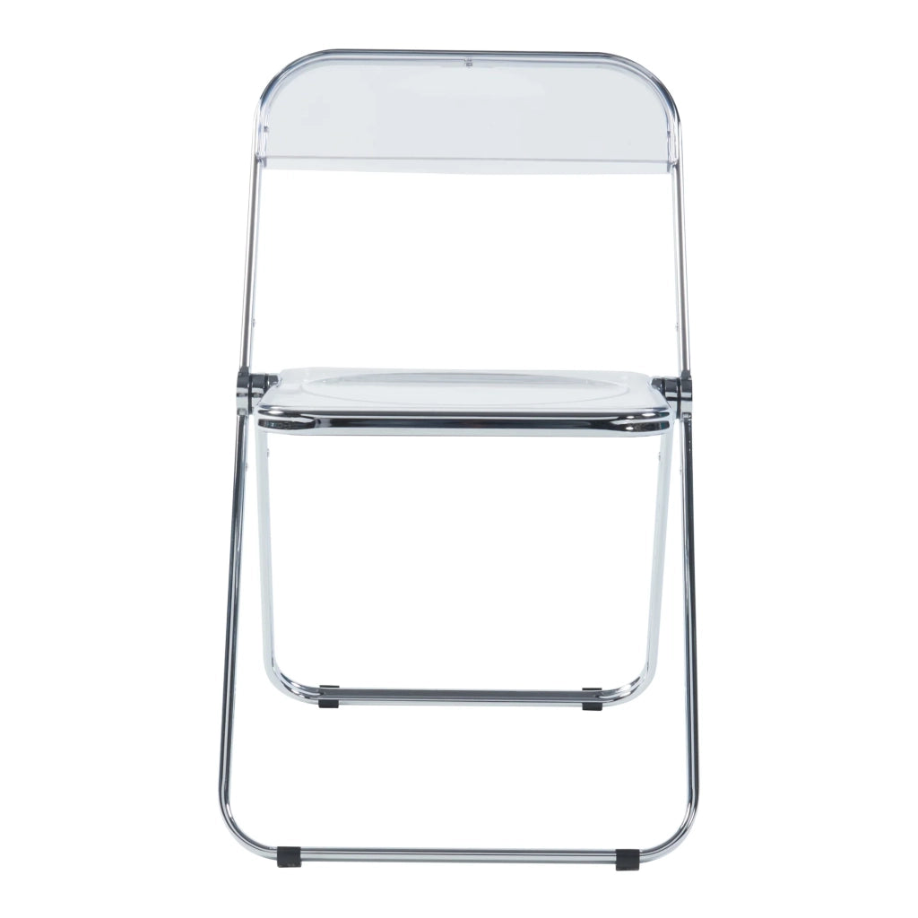 Set di 2 sedie pieghevoli da esterno per giardino campeggio e terrazza 74 x 46 x 47 cm trasparenti 03_0009648