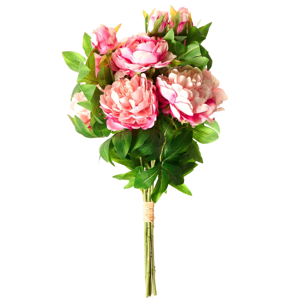 Bouquet di fiori artificiali Peonie rosa Composizione decorativa artificiale 62 cm Decorazione da tavolo fatta a mano Soggiorno Sala da pranzo