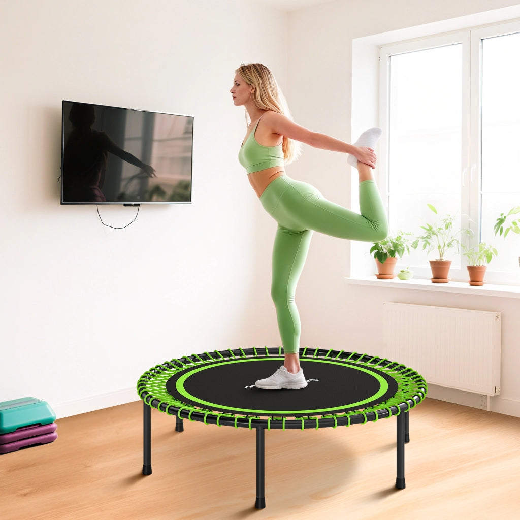 Trampolino Fitness ¨C Minimal ¨C Verde e Nero ?114 cm