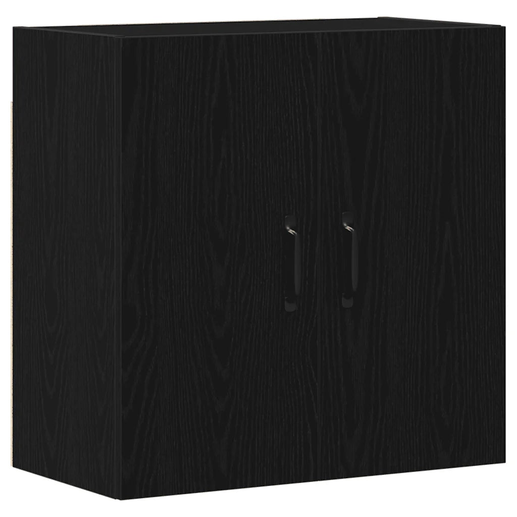 Mobiletto da Parete Rovere Nero 60x31x60 cm in Legno Massello 862113