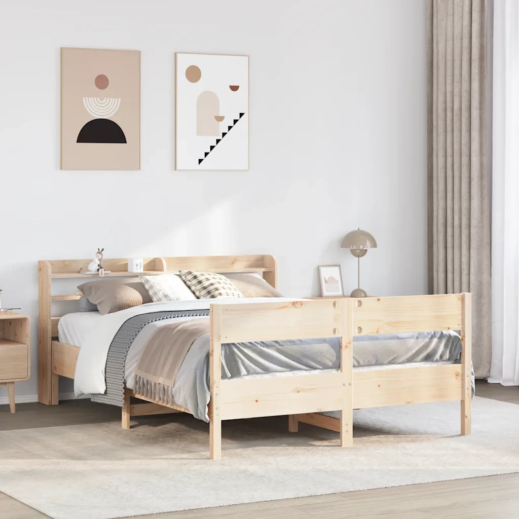 Letto senza Materasso 135x190 cm in Legno Massello di Pino 3306942