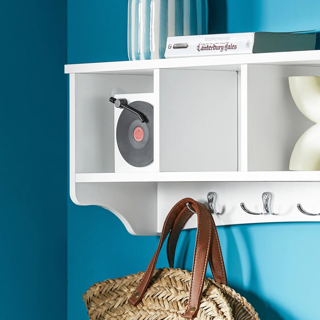 Portachiavi da parete Appendichiavi Appendiabiti Mensola da bagno L72cm Bianco FRG48-L-W