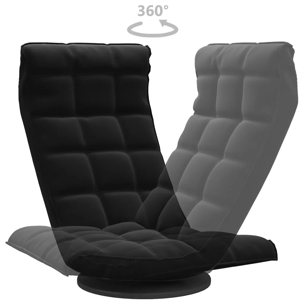 Sedia da Pavimento Girevole Nera in Velluto CFW8179828