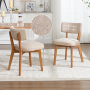 Sedie da Pranzo Set 2 Pezzi ¨C MINIMAL ¨C Tessuto Imbottite Gambe Legno Massello